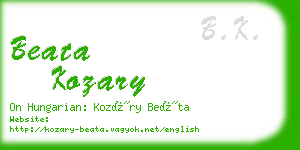 beata kozary business card